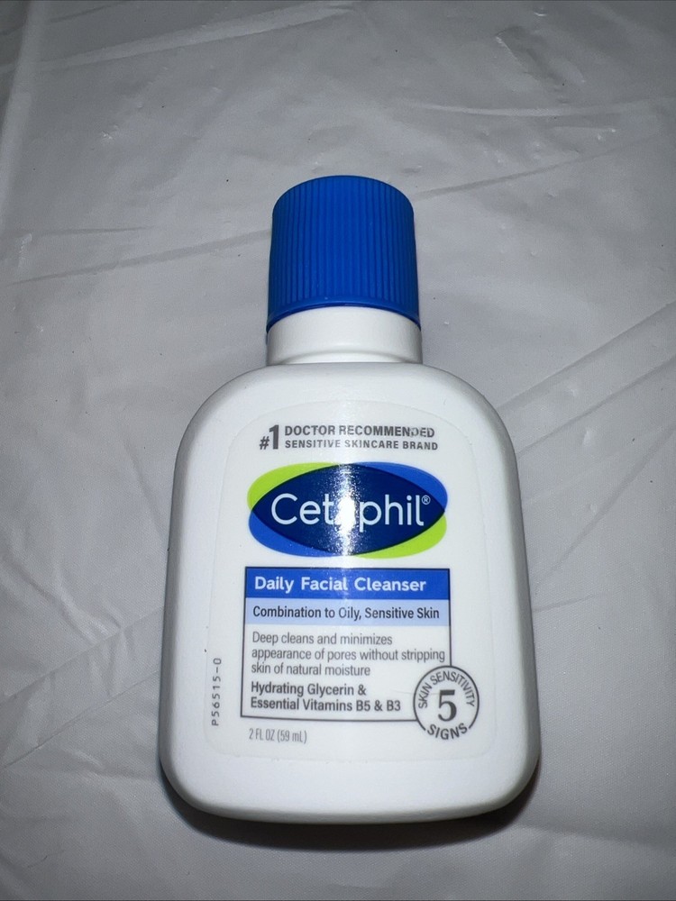 Cetaphil Daily Facial Cleanser Normal Oily Skin 2 FL OZ Deep Clean Sensitive