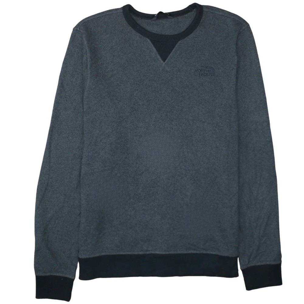 The North Face Dark Grey Sweatshirt Men's XLarge Embroidered Chest Logo Ribbed