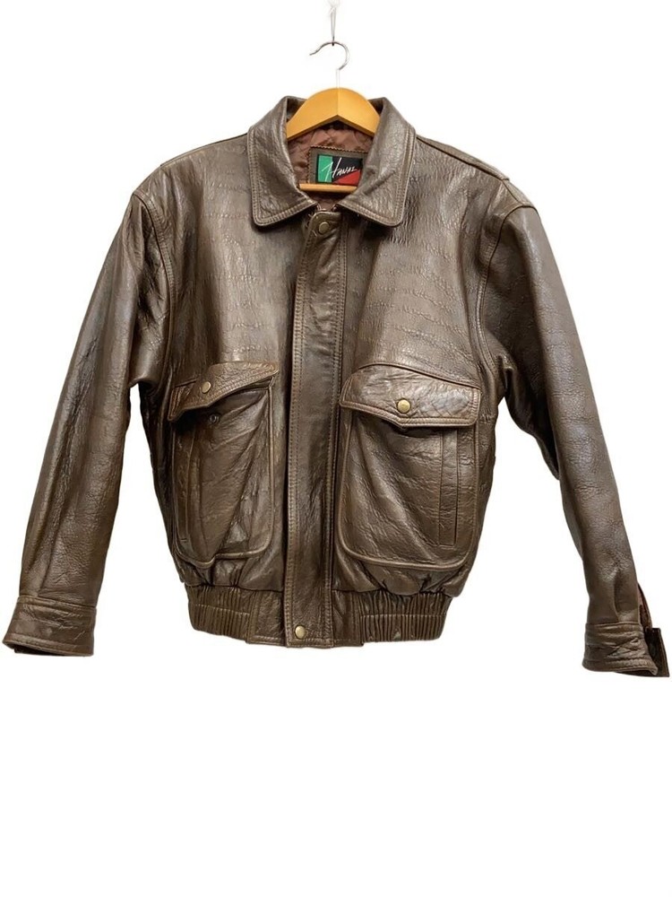Hanai/Leather Jacket Blouson/L/Sheep Leather/Brw 3464