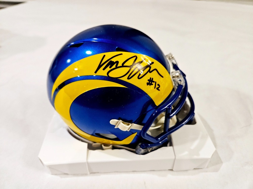 Van Jefferson Los Angeles Rams Autographed Signed Mini Helmet Beckett Certified