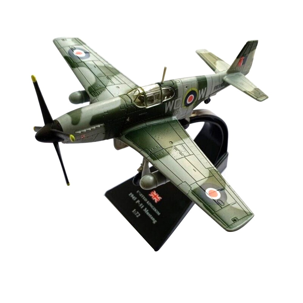Modelo de combate Mustang P-51 de aleación diecast de 14 cm escala 1/72 14 cm Segunda Guerra Mundial Reino Unido