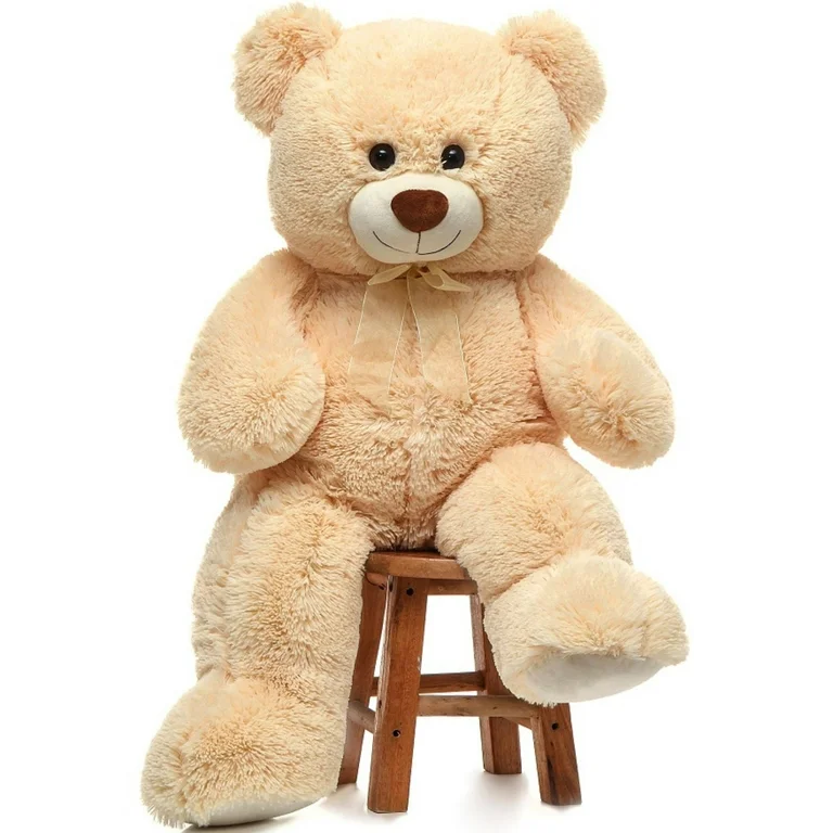 MorisMos Giant Tan Teddy Bear - 35.4 inches of cuddly joy! Fluffy & Soft