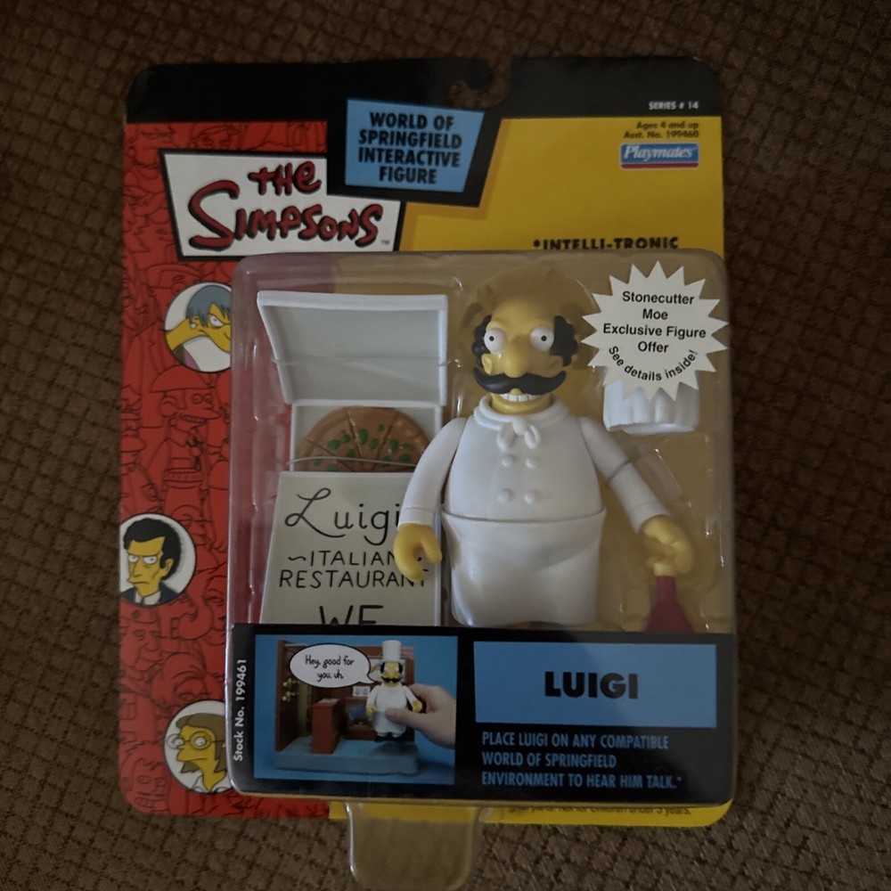 Playmates Toys Simpsons Series 14 Luigi Action Figure Open Box