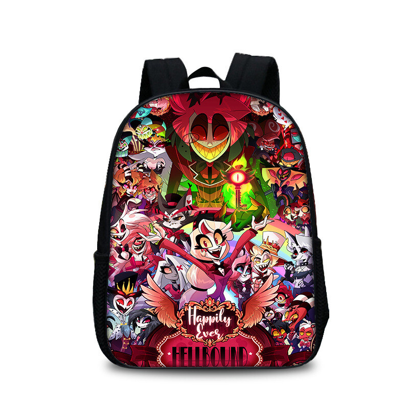 Boys Girls Cartoon Backpack Hazbin Animated Series Hotel Kids School Bags