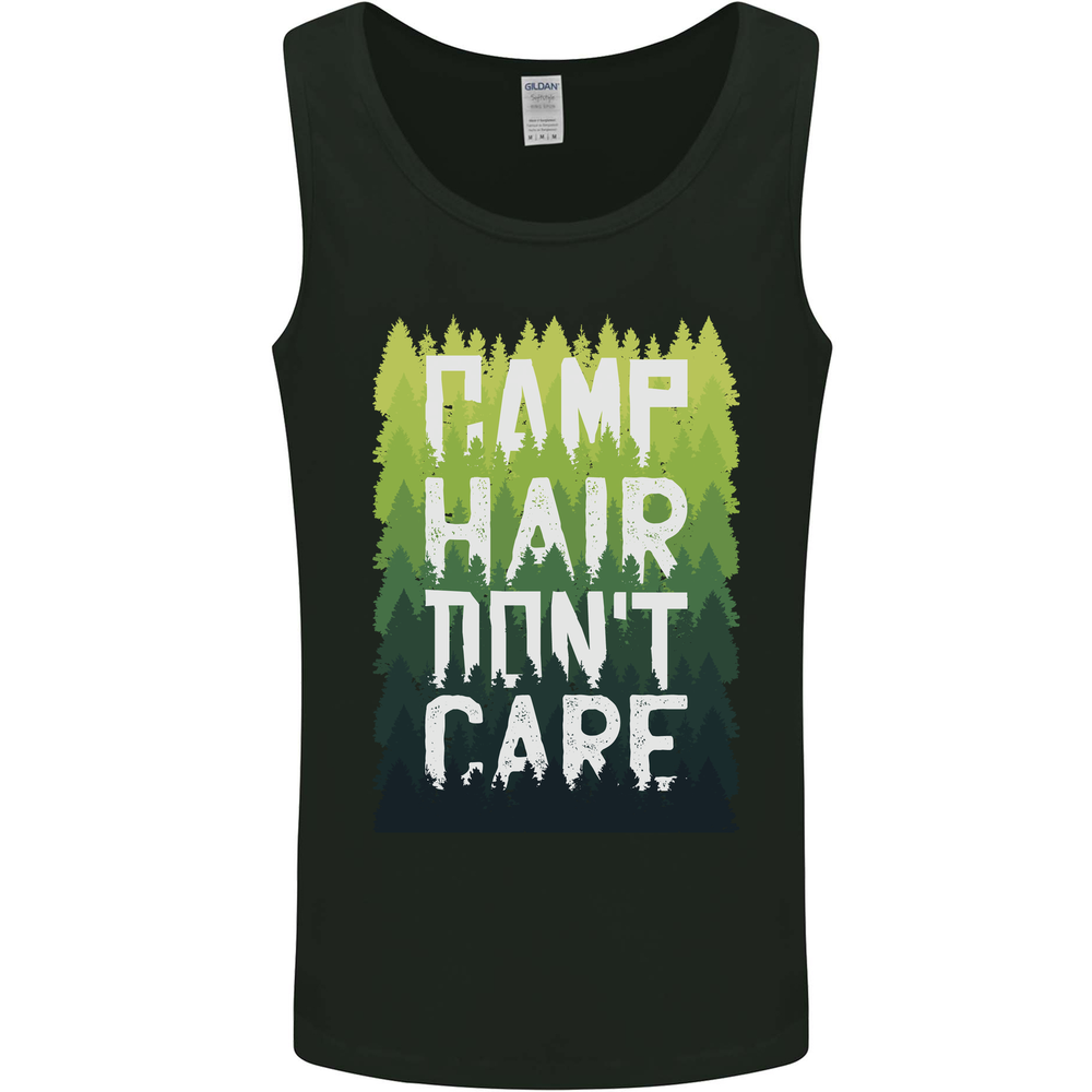 Camp Hair Dont Care Funny Camping Caravan Mens Vest Tank Top