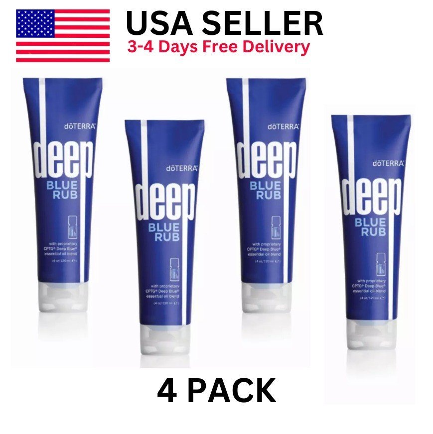 4 PACK DoTERRA Deep Blue doterra Rub Body Cream - 4 oz EXP:03/2027 +