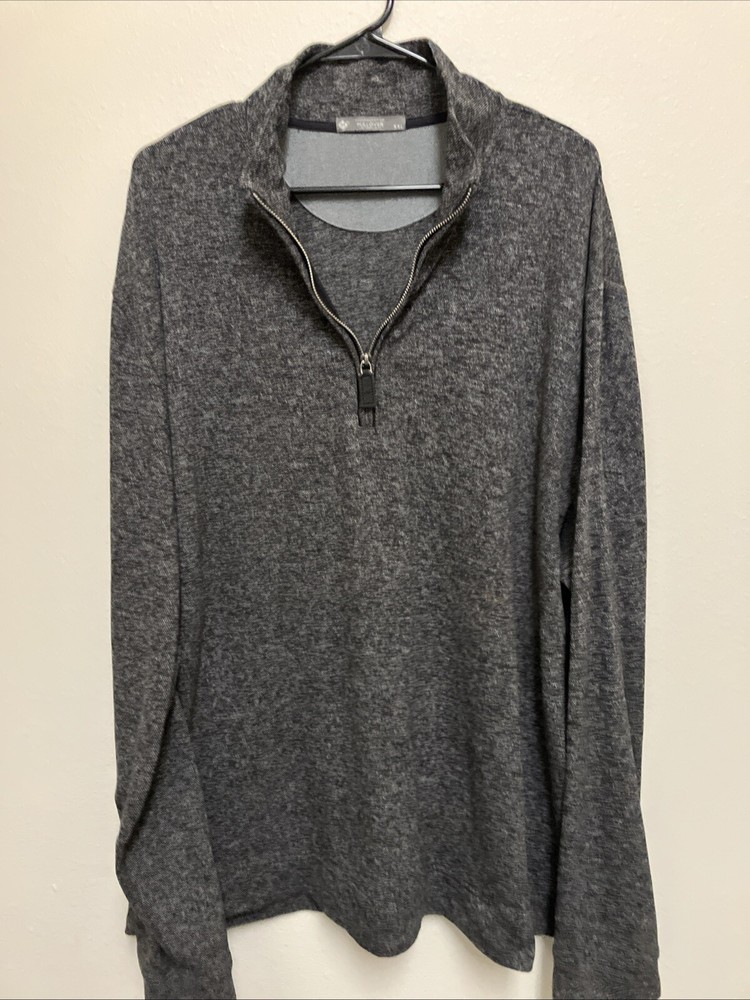 Members Mark Black XXL 1/4 Zip Stretch Knit Long Sleeve Shirt-image