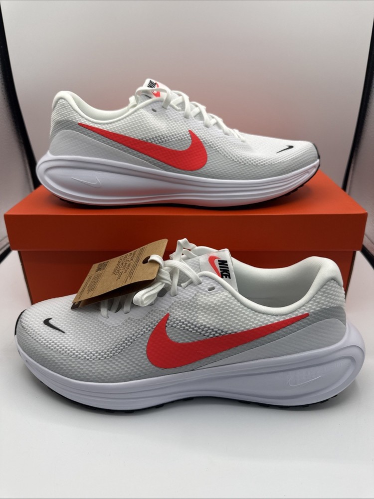 Nike Revolution 8 Running Shoes White Bright Crimson HJ9198-102 Men's Sz 12 NWB