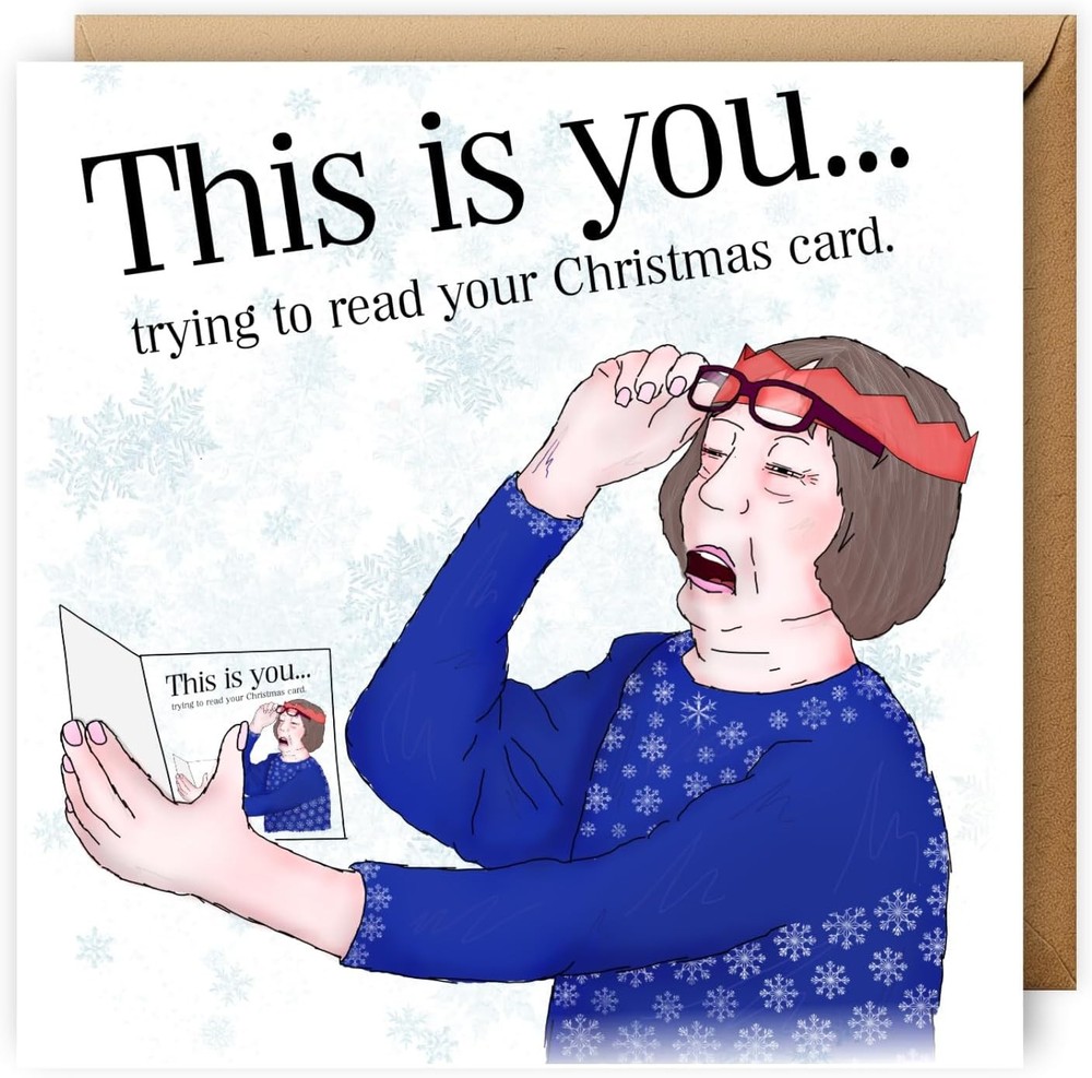 Christmas Cards, Bad Eyesight Card, Rude Christmas Card, Funny Cards, Cheeky Car