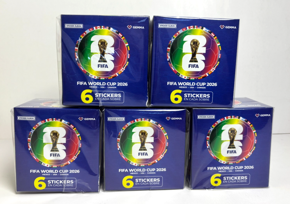 5 BOXES FIFA WORLD CUP 2026 - 250 packs Gemma Stickers
