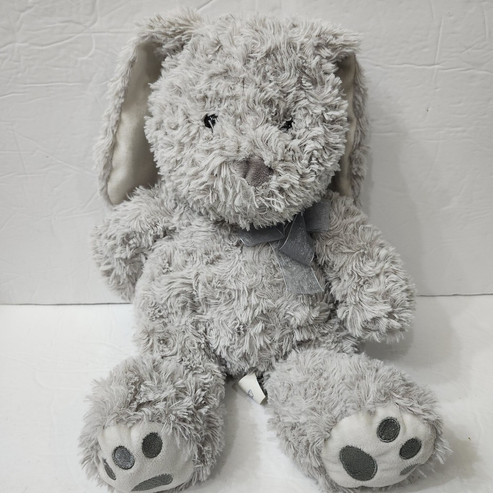 Hug Fun Easter Bunny Rabbit Plush Floppy Ears Gray Swirl With Bow 14