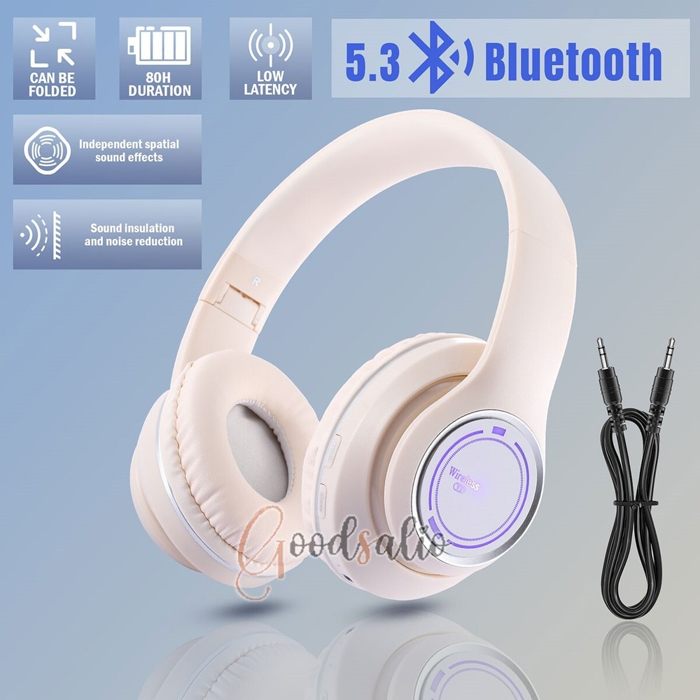 Wireless Bluetooth Headband Headset with Over-Ear Design