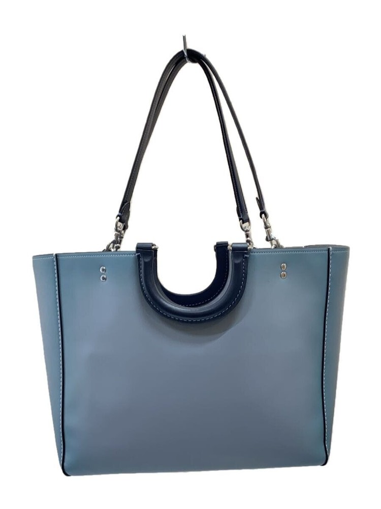 Authentic COACH Rae Tote Bag In Colorblock CH592 Leather Blue F/S Used
