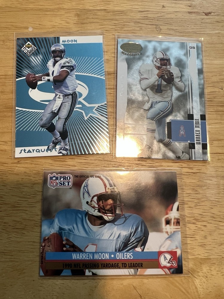 Warren Moon Miscellaneous 3 Card Lot Houston Oilers Titans