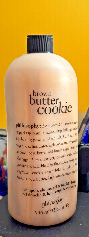 Philosophy Brown Butter Cookie Shampoo Shower Gel Bubble Bath 32 fl oz *see desc