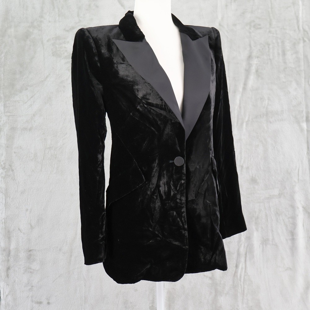 LAGENCE Sheila Velvet Tux Blazer Women 6 Silk Blend Holiday Party NYE Luxe NWT