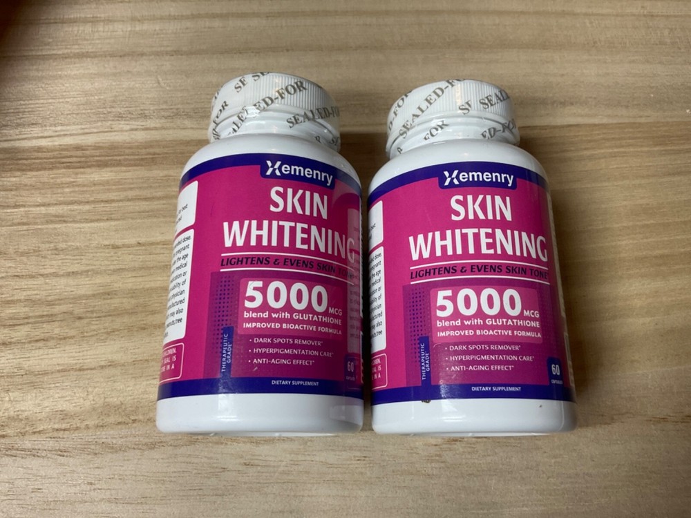 Xemenry Skin Whitening Lightens & Evens Skin Tone 5000MCG 60Capsules EXP-10/2026