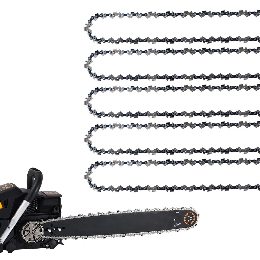 5 Pack 20-Inch Chainsaw Chain with 81 Drive Links .325 Pitch .063 Gauge Replacement