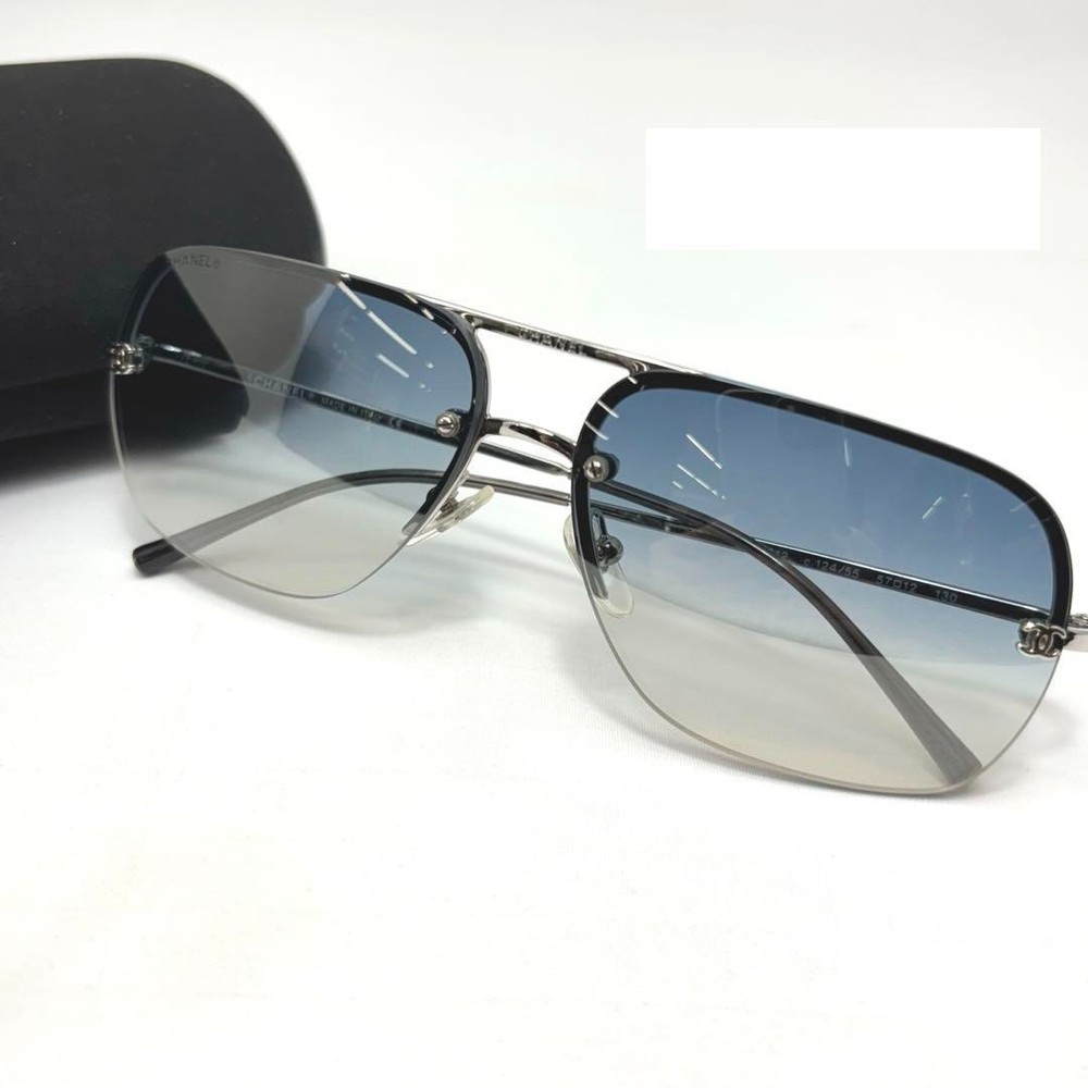 CHANEL 4012 Silver Frame Sunglasses with Coco Mark