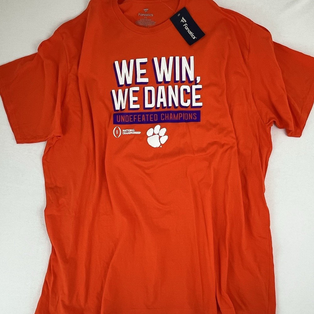 Fanatics Clemson Tigers Men's 5XL T-Shirt National Champs We Win We Dance Orange