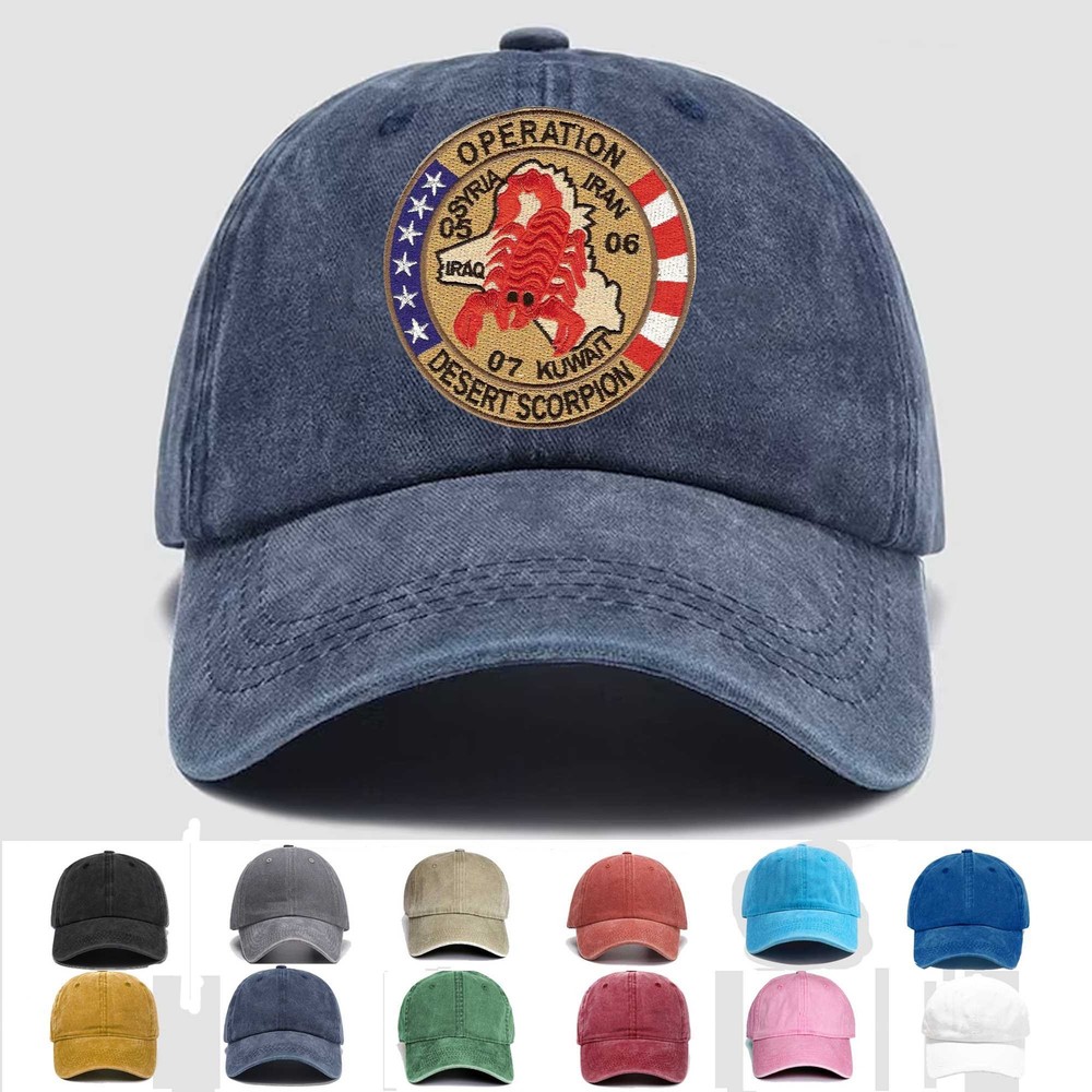 Custom Embroidered Hat Operation Desert Scorpion, Veteran Cap, Trucker Hat, Gift
