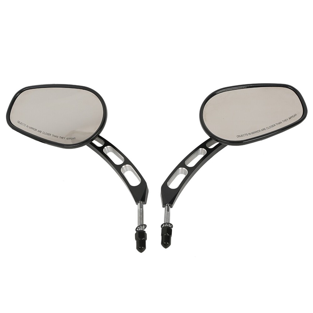 New 1 Pair Black Rear View Mirrors Fits For most 8mm threaded Harley motorcycles