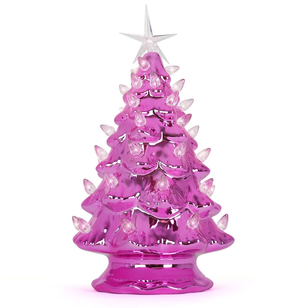 Pink Pearl Ceramic Christmas Tree with Cultured Pearls