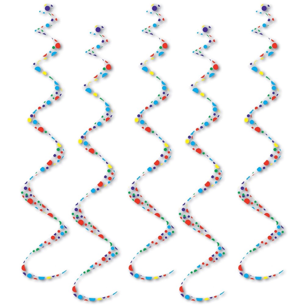 Beistle Printed Polka Dots Twirly Whirlys - Birthday | Party Supply