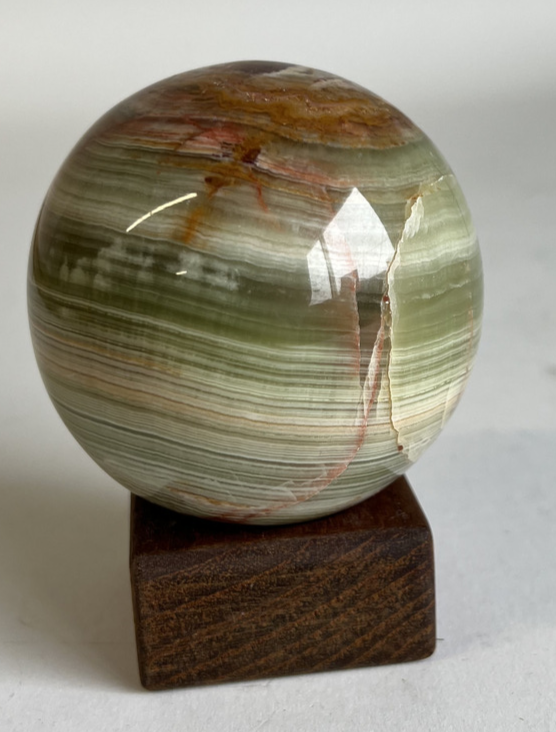 Green Onyx Banded Ball (LSX) 6970 Crystal Gemstone Healing Sphere Pakistan