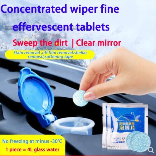 Compact Effervescent Windshield Wiper Glass Washer Tablets for Window Repair