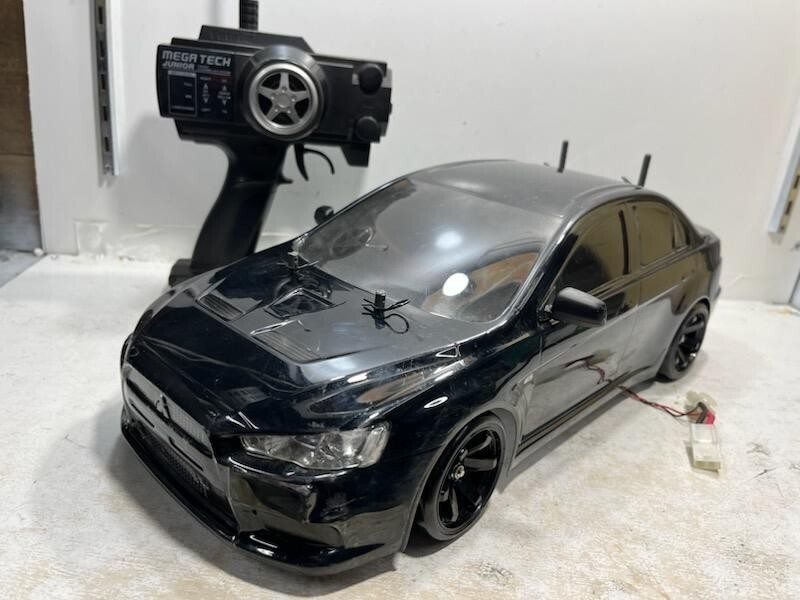 Tamiya 1/10RC TA03F FRP chassis Lancer Evolution X illuminated custom body RC se