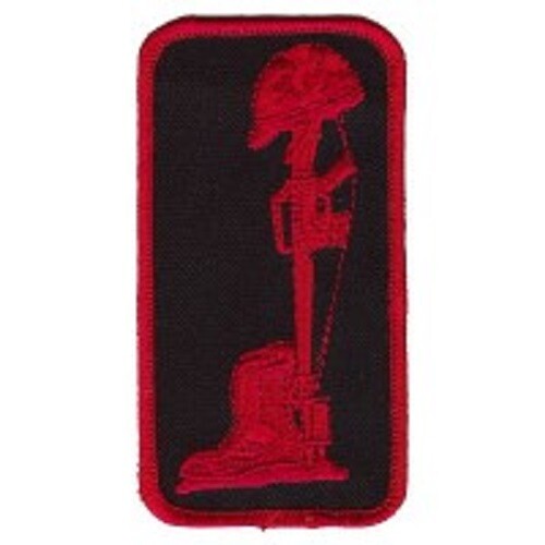 MILITARY FIELD CROSS RED POW MIA MILITARY EMBROIDERED PATCH **FREE SHIPPING**