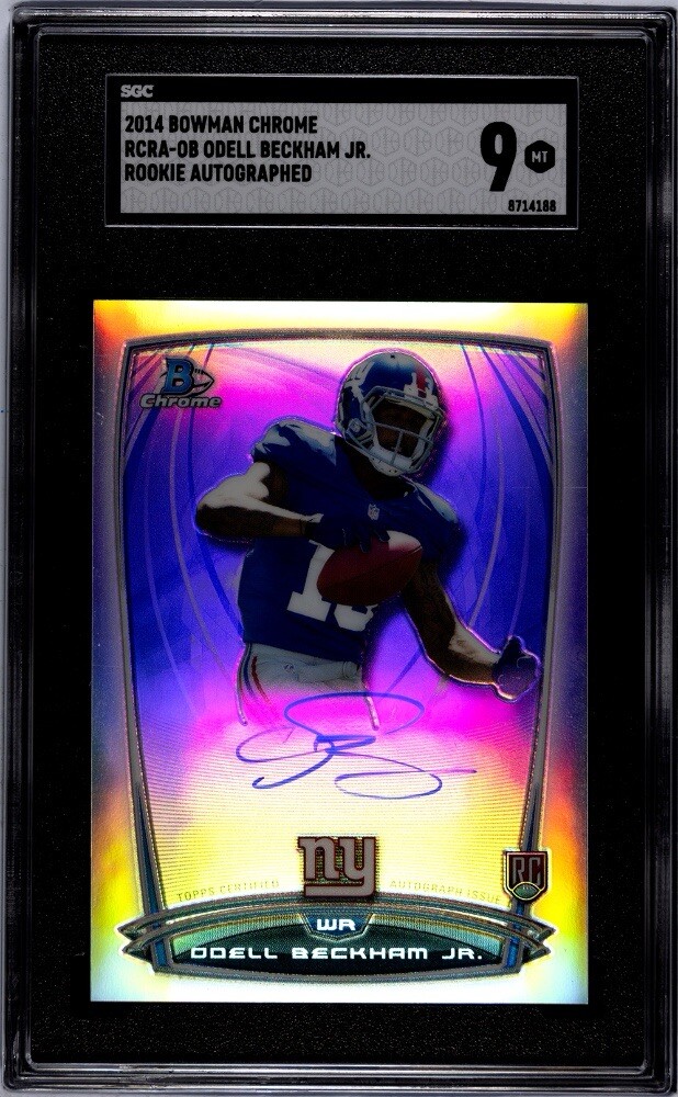 Odell Beckham Jr RC 2014 Bowman Chrome Rookie Refractor Auto SGC 9