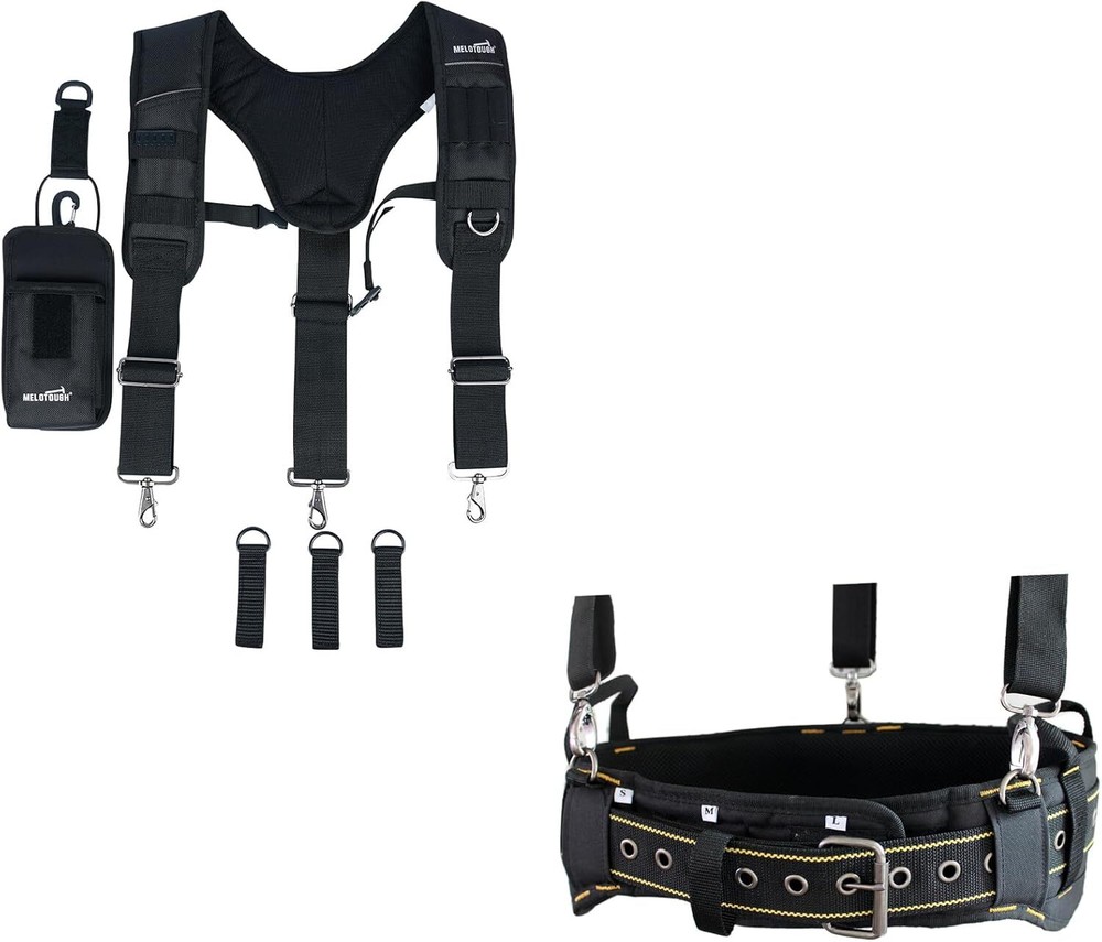 Padded Tool Belt w/handle strap Construction Work Belt w/D ring + Tool Belt Susp