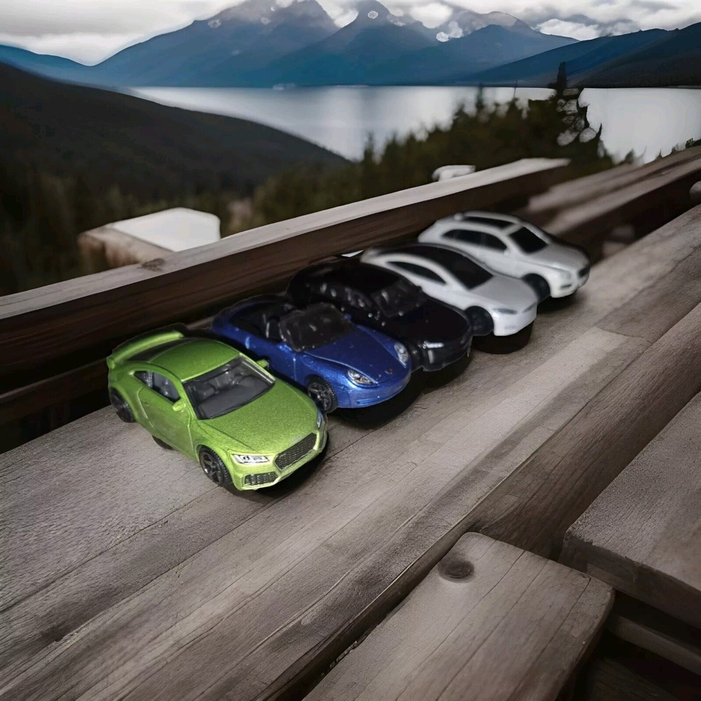 Matchbox Loose Lot Of 5 Luxury Cars Fearuring Audi Caddilac Porsche Bentley Tesl