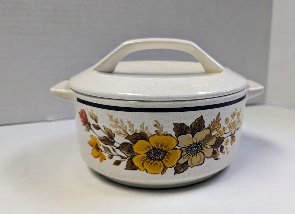 Vintage Lenox Fall Blossoms Temper Ware Lidded Casserole Dish Baking Serving