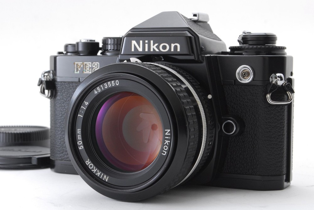 [Near MINT] Nikon FE2 SLR 35mm Film Camera Black Ai 50mm f1.4 Lens FE From JAPAN