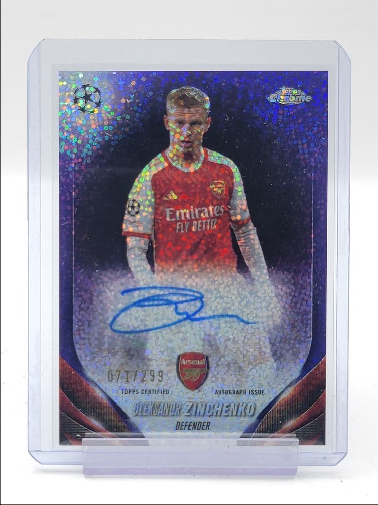 OLEKSANDR ZINCHENKO 2023 TOPPS CHROME UEFA VIOLET SPECKLE AUTO /299 Q2723