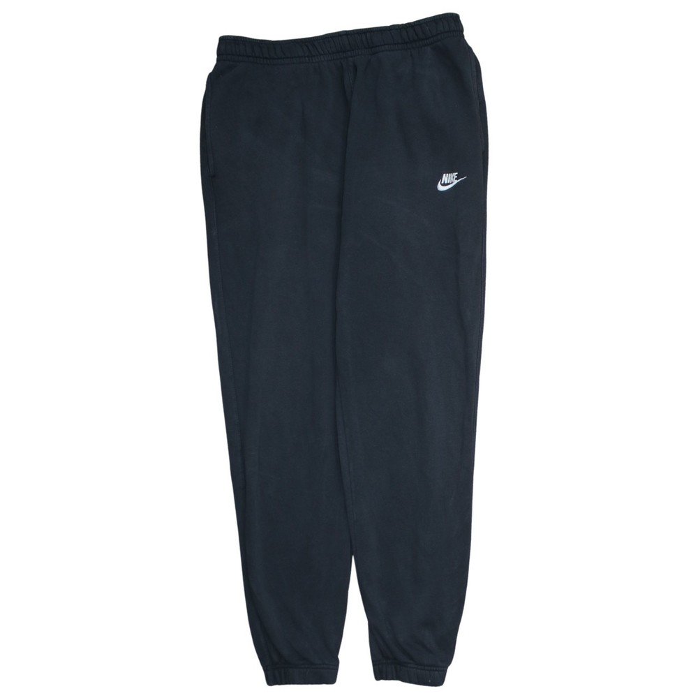 Nike Mens Joggers Black Fleece Sweatpants Elastic Waist Cuffed Logo Swoosh L