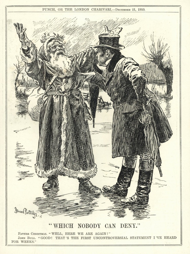 Rare 1933 BRITISH Cartoon CHRISMAS Santa Claus SAINT NICHOLAS John Bull POLITICS