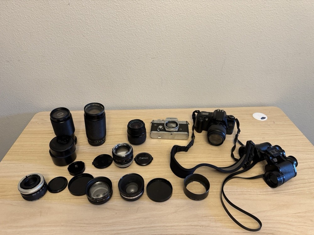 Mixed Lot of Camera Lenses – Vintage & Modern – Various Brands & Mounts