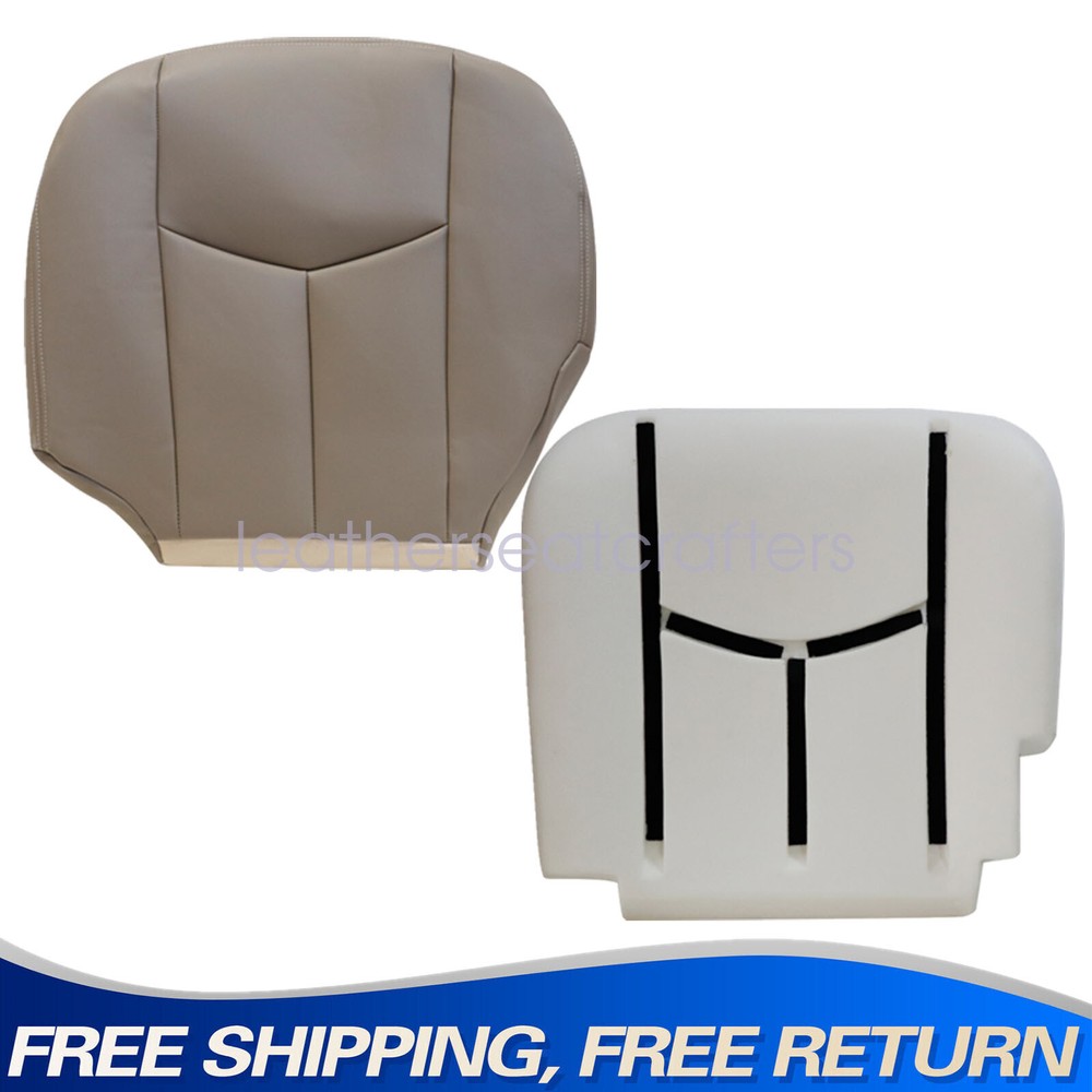2004 2005 Fits Chevy Silverado Driver Bottom Leather Seat Cover & Foam Tan 522