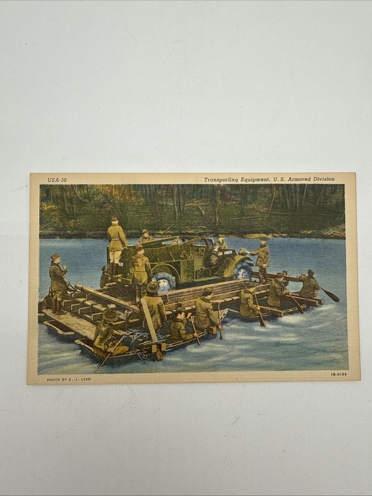 Vintage US Armored Division Transport Equipment Postcard