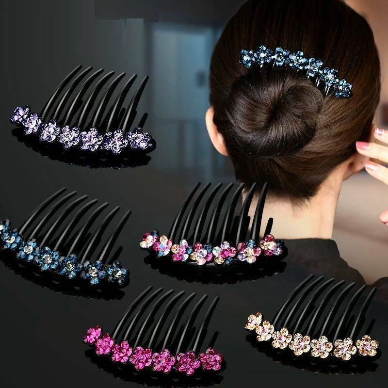 Elegant Women's Crystal Hair Comb with Flower Design for Bridal Accessories Hairpin Slide Wedding Gift