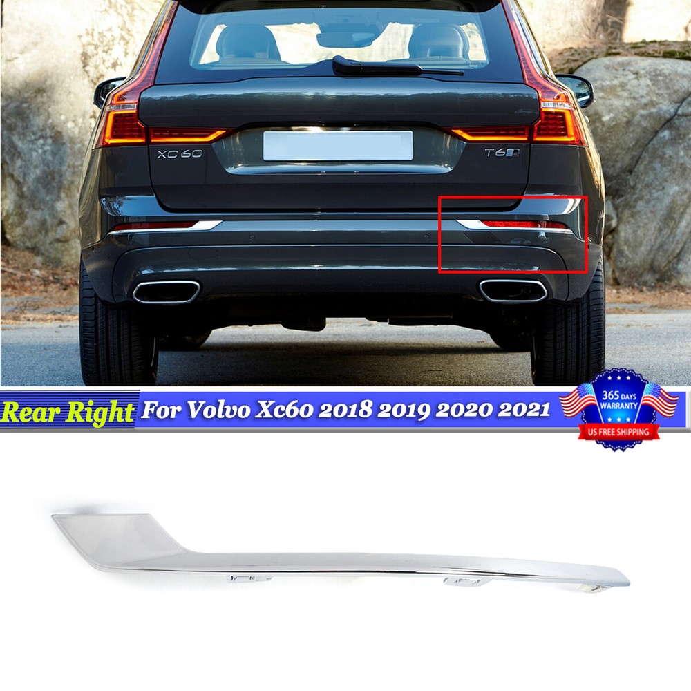 For Volvo Xc60 2018-2021 Rear Right Bumper Reflector Strip Moulding Trim Chrome