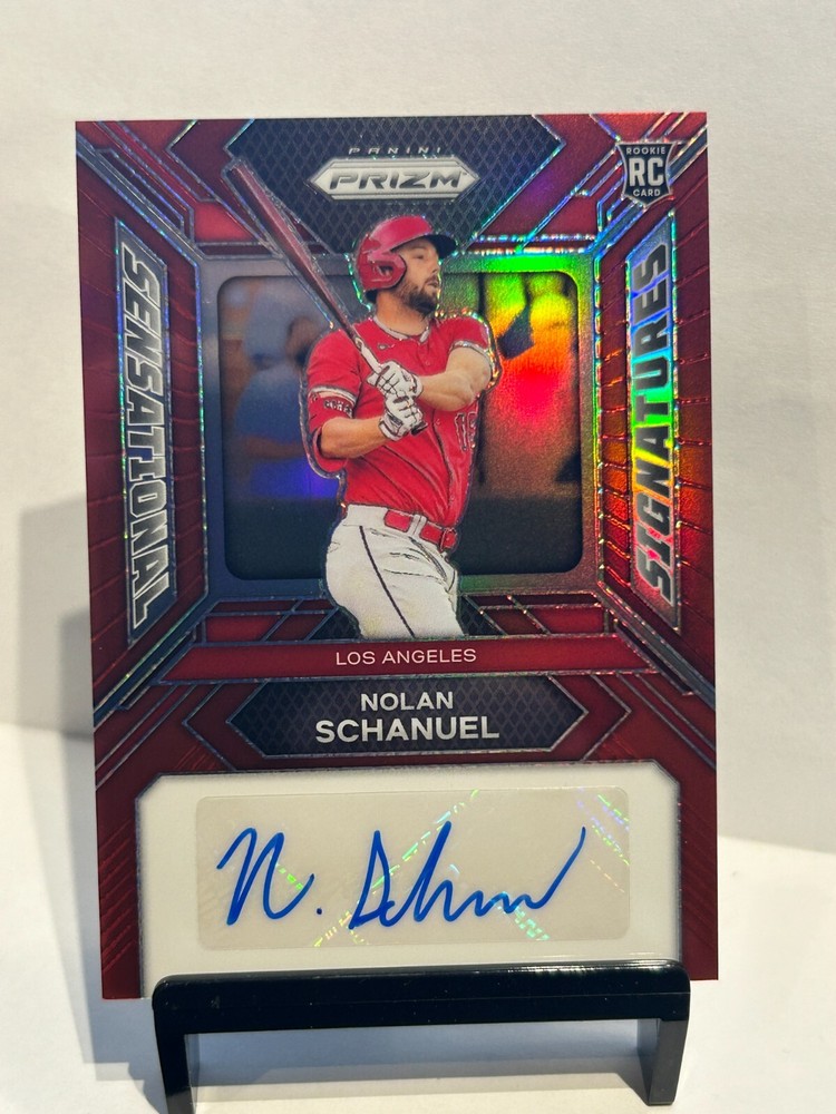 2024 Panini Prizm Nolan Schanuel RC Red Prizm Auto 99/99 Angels Rookie Card