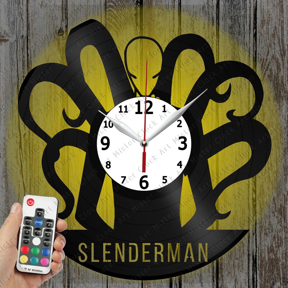 LED Clock Slenderman Record Clock Art Decor Original Gift 6705