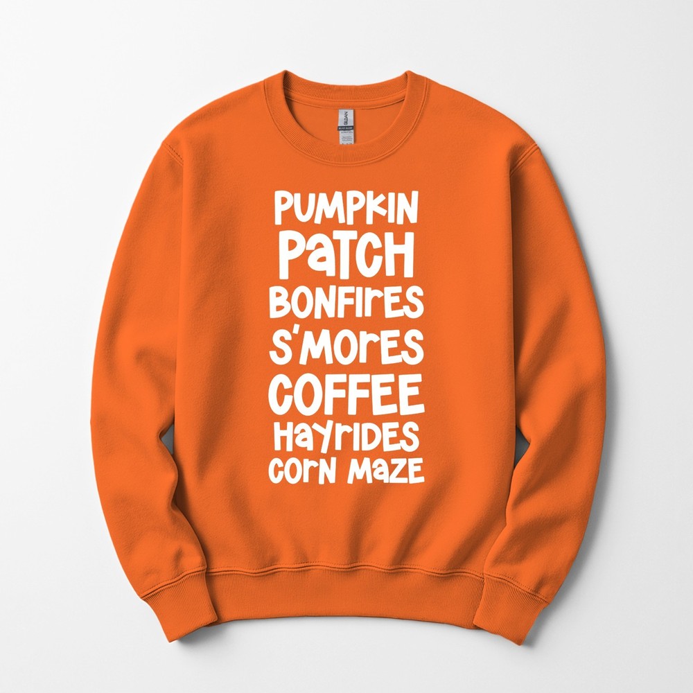 Pumpkin Patch Fall Words Things Sweatshirt Crewneck Unisex Love Autumn Womens