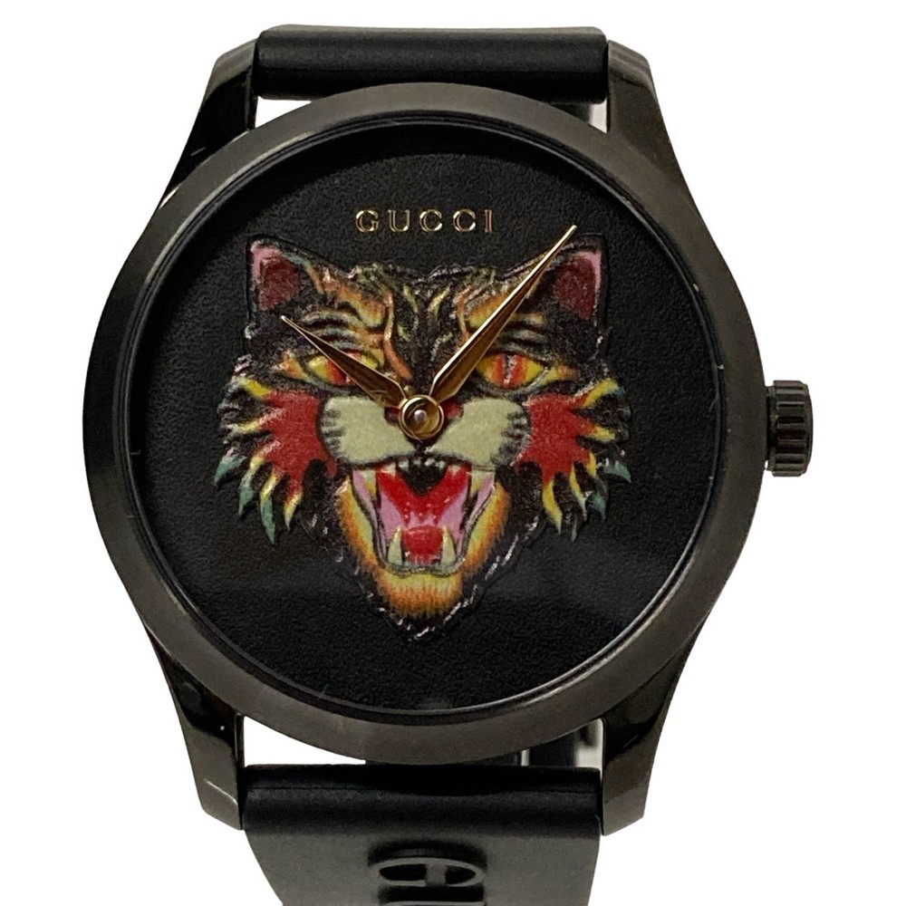 Vintage GUCCI Angry Cat Black Analog Watch YA1264021A Review