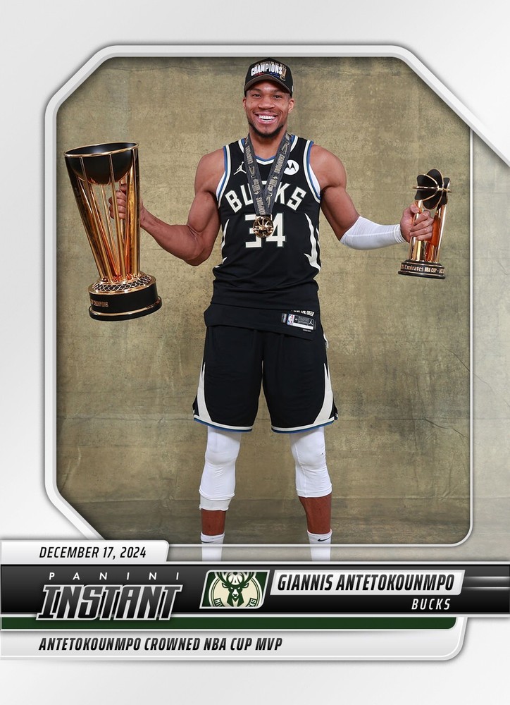 PRESALE: Giannis Antetokounmpo NBA Cup MVP 2024-25 Panini Instant NBA 211 - Base-image